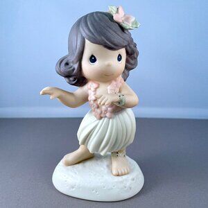 Precious Moments Happy Hula Days Figurine Hawaiian Beach Girl Statue 1995 128694